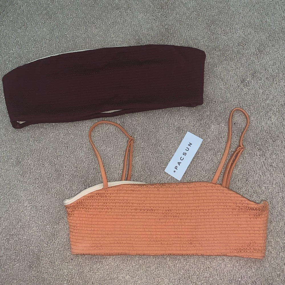 Pacsun Crinkle Bikini Bandeau Tops